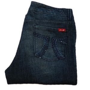 Seven7 Jeans Dark Wash Sz 12 Embellished Pockets